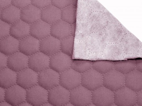 Coupon polyester imperméable matelassé nid d\'abeille rose uni