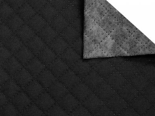 Coupon polyester imperméable matelassé quadrillé gris foncé uni