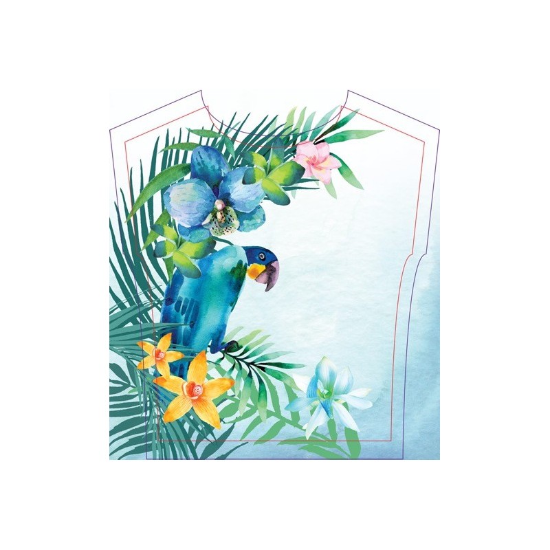 Panneau en jersey oiseau bleu 40x50cm