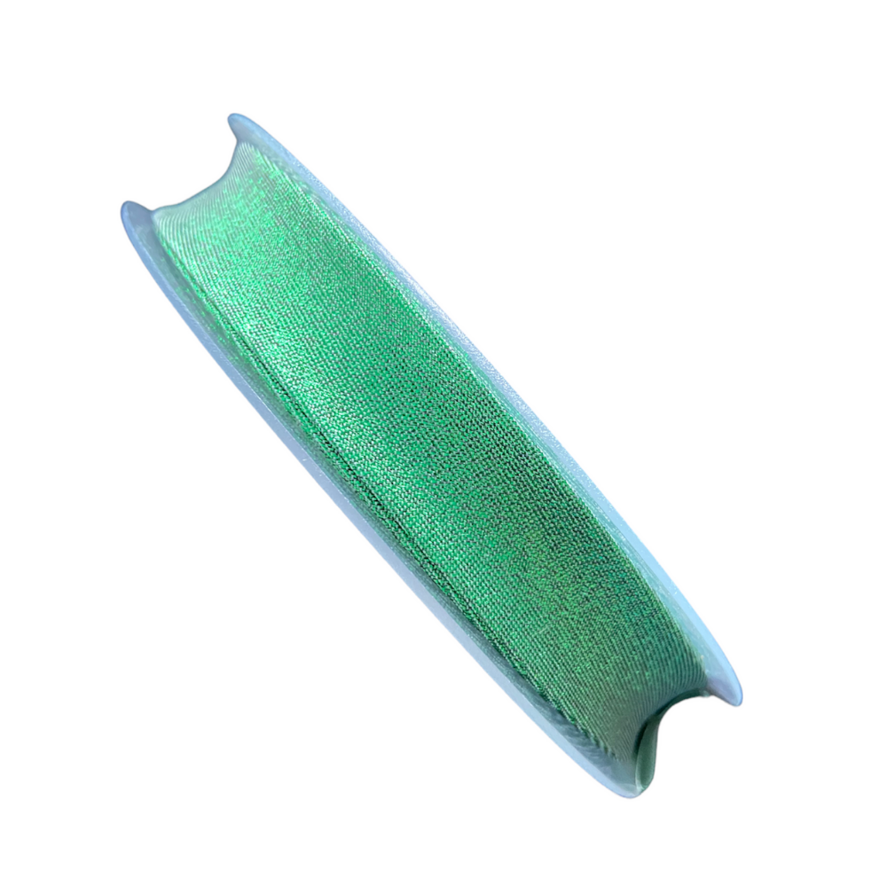 Biais lurex vert métallisé 20mm