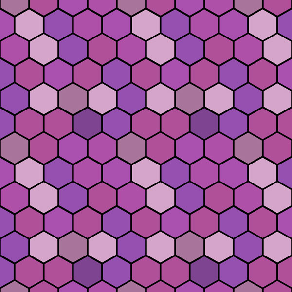 Coupon en polyester imperméable nid d\'abeille rose et violet 50x50cm