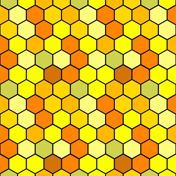 Coupon en polyester imperméable nid d\'abeille jaune et orange 50x50cm