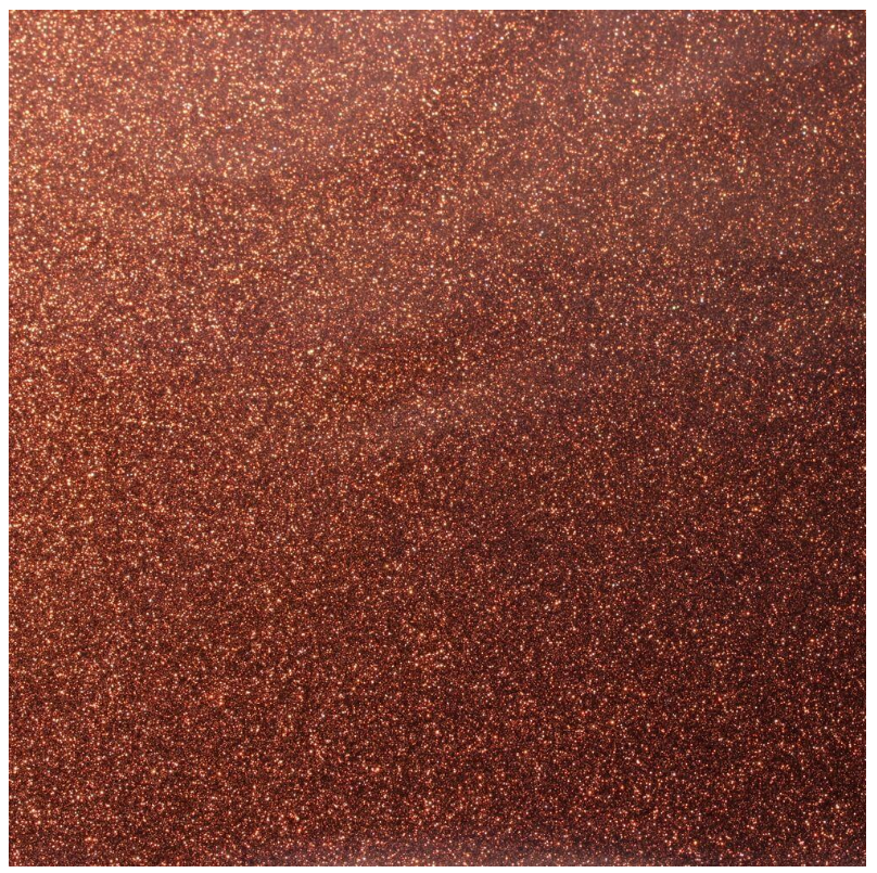 Coupon de vinyle pailleté marron cuivré 50x40cm