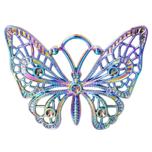 Grosse breloque multicolore papillon