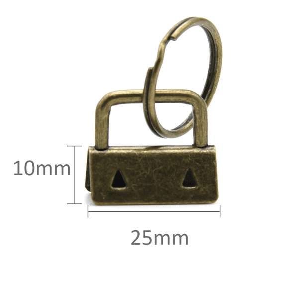 Attache pour porte clé en 25mm avec anneau bronze (vendu à l\'unité)