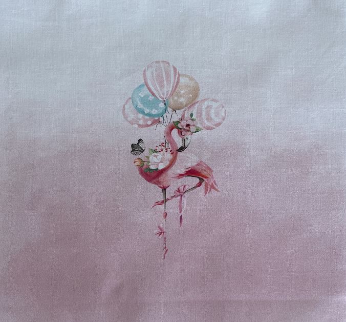 Panneau en coton flamant rose 20x20cm