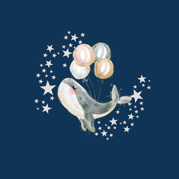 ppi 3030 baleine rose et gris avec ballons fond bleu