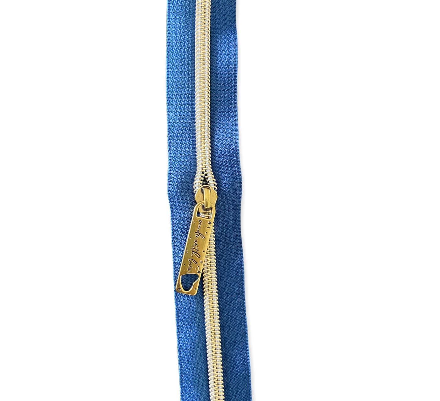 Fermeture à glissière en nylon bleu maille doré en 5mm