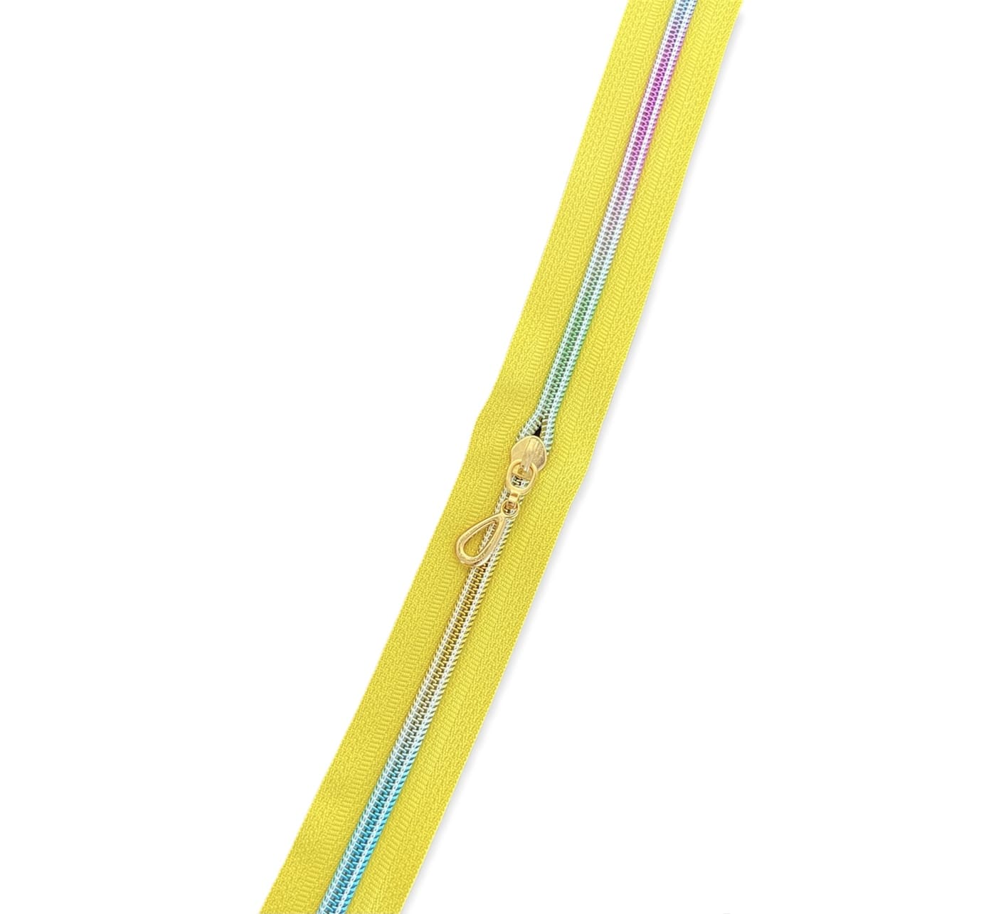 Fermeture à glissière en nylon jaune maille multicolore en 5mm