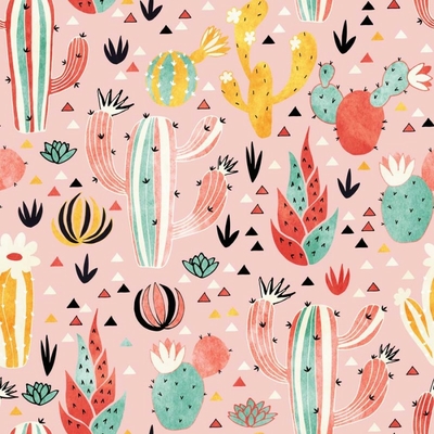 PSC cactus aquarelle rose 7