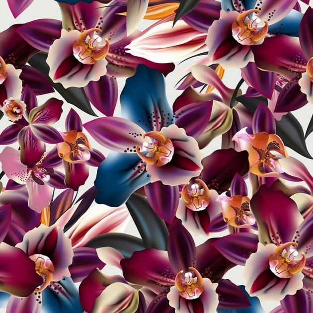 coupon simili cuir orchidées