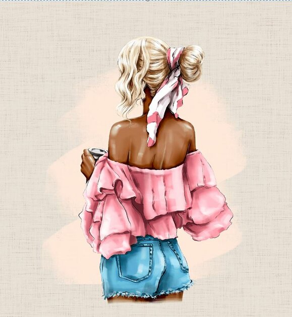 ppi 5050 femme en rose et bleu de dos fond beige