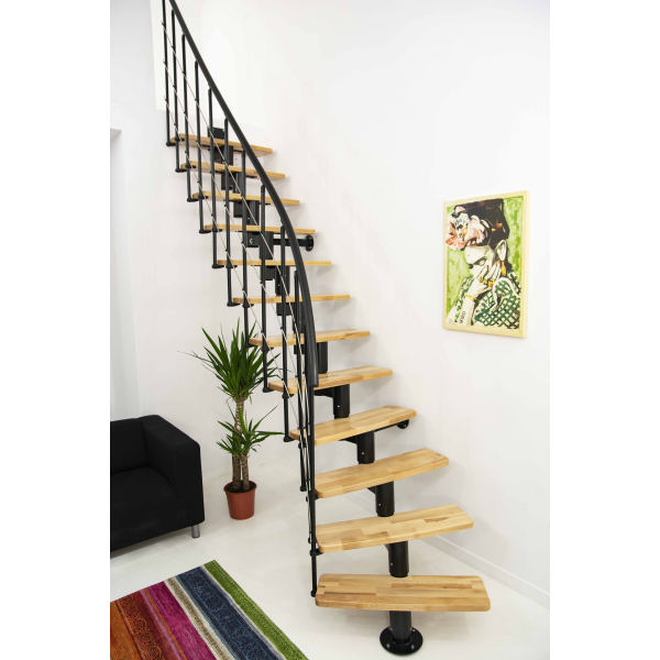 Escalier modulaire en acier et hêtre 80 cm Minka Comfort Top