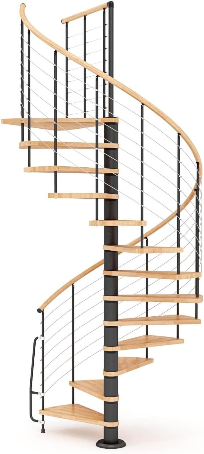 Escalier colimaçon en acier et hêtre Treppen Vogue Ø 160 cm