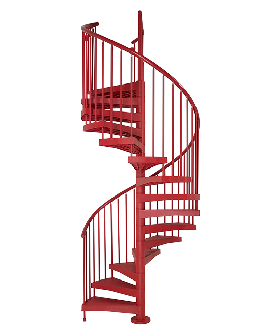 escalier en colimacon rouge