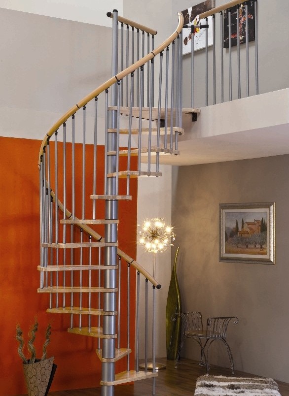 Escalier hélicoïdal minka spiral decor en acier gris métallisé et ... Escalier décor Métal