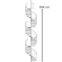 Escalier colimaçon extérieur 3 étages en acier galvanisé Treppen Fribourg Ø 180 cm