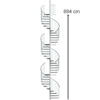 Escalier colimaçon en acier galvanisé et bois composite Treppen 3 étages Ø 160 cm