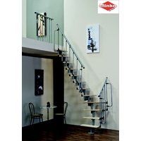 Escalier quart-tournant en acier et bois Minka Joker