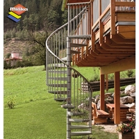 Escalier hélicoïdal extérieur Minka Rondo Zink Plus en acier galvanisé Ø 160 cm