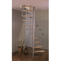 Escalier semi-colimaçon en acier et bois Minka Metallica 140x70cm