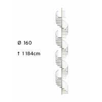 Escalier hélicoïdal en acier galvanisé 4 étages Treppen Fribourg Ø 160 cm