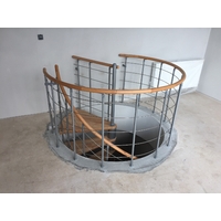 Balustrade ronde Minka Venezia en acier et bois massif