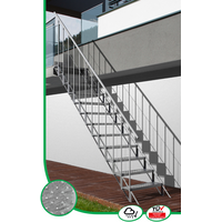 Escalier droit extérieur en acier galvanisé 88 cm Minka Sun Step