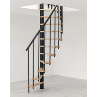 Escalier demi-colimaçon en acier et hêtre Minka Suono Smart 126 x 75 cm