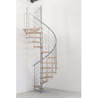 Escalier colimaçon en acier gris et bois Minka Venezia Smart Ø 100 cm
