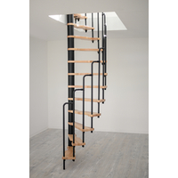 Escalier gain de place semi-hélicoïdal Treppen Hambourg en acier et bois 68 x 120 cm