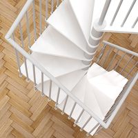 Escalier colimaçon carré en acier bois Flow Q Ø 140 cm