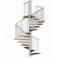 Escalier colimaçon carré en acier et hêtre Quadrato Ø 100 cm