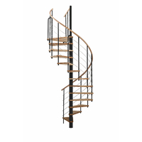 Escalier colimaçon Minka Venezia en acier et main courante hêtre massif Ø 140 cm