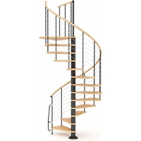 Escalier colimaçon en acier et hêtre Treppen Vogue Ø 120 cm