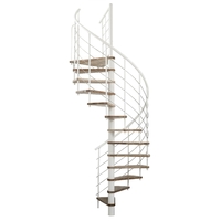 Escalier colimaçon en acier blanc et bois Minka Venezia Smart Ø 100 cm