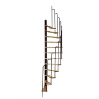 Escalier gain de place semi-hélicoïdal Treppen Hambourg en acier et bois 65 x 120 cm