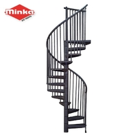 Escalier hélicoïdal / en colimaçon Minka Rondo Color en acier gris anthracite Ø 140 cm