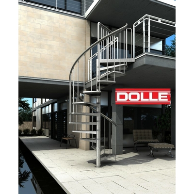 Escalier hélicoïdal / en colimaçon d'extérieur Dolle Toronto en acier galvanisé Ø 125 cm
