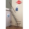 Escalier quart-tournant en acier et hêtre Minka Style