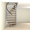 Escalier semi-colimaçon Fontanot Tulip en acier gris clair Ø 168 cm