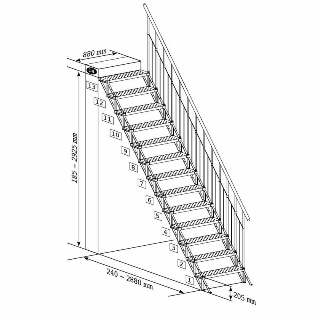 Лестница межэтажная металлическая чертеж