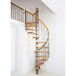 Escalier en colimaçon Minka Wave en métal et hêtre massif Ø 140 cm