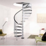 Escalier hélicoïdal Arkè Civik en acier gris métallisé Ø 120 cm