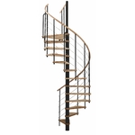 Escalier colimaçon acier avec main courante en hêtre massif Minka Venezia Ø 120 cm
