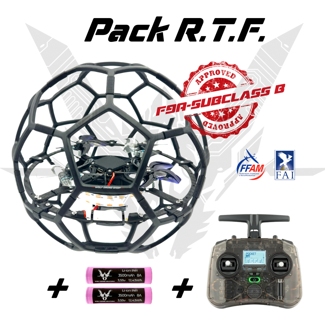 WOLF DRONE SOCCER - LE PACK RTF - Conforme F9A-SUBCLASS B (FAI - FFAM) - Classe C4 EU