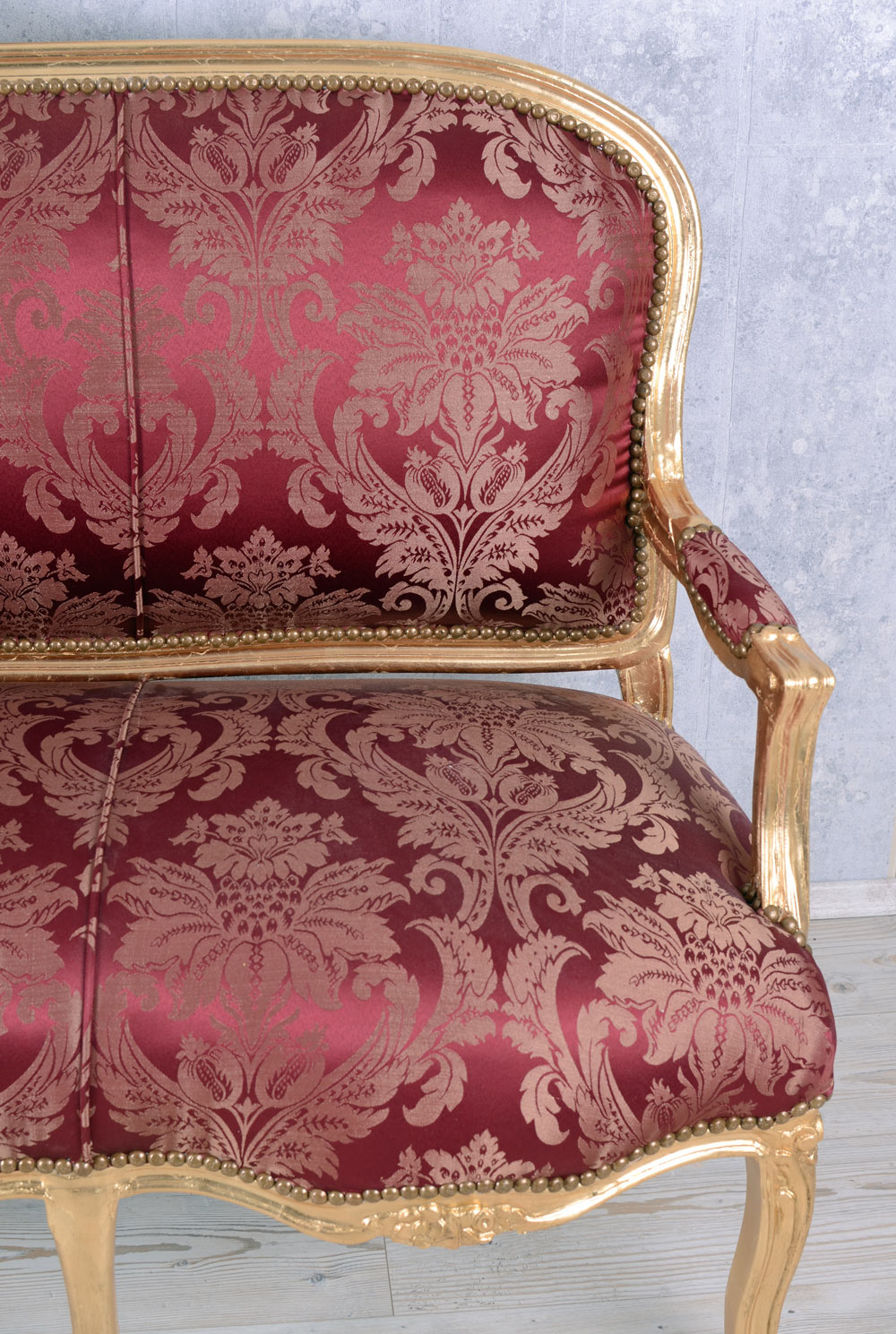 Canape-Louis-XV-rouge