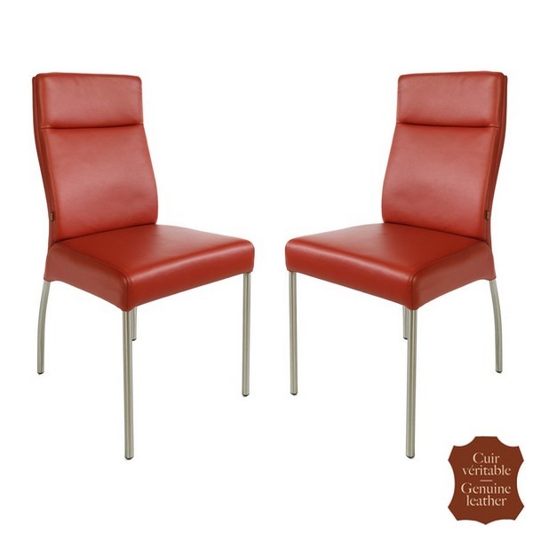Chaise vintage - double confort - en cuir - Savilly 1.0