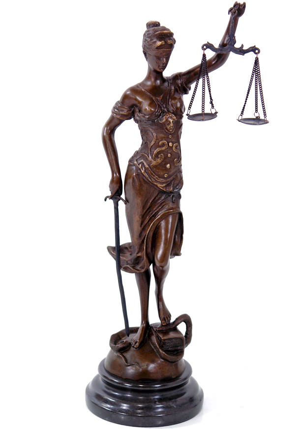 Qu Est Ce Que La Justice Statue de Thémis, Déesse de la Justice, en bronze 46 cm - Décorations