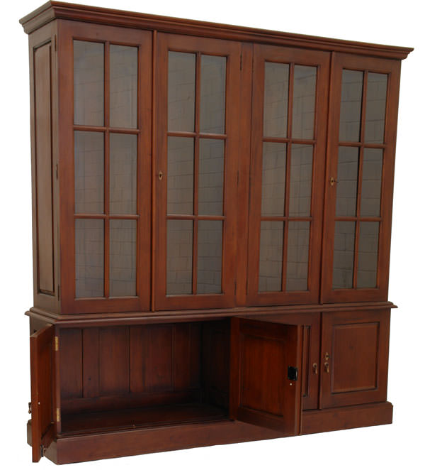 Bibliotheque-Empire-acajou-vitrine-a